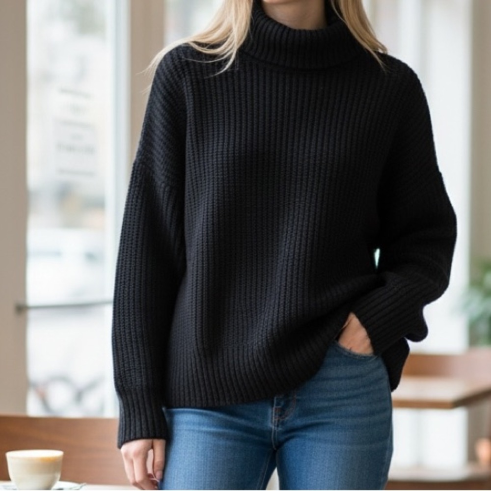 Zara Black Turtleneck Women's Sweater